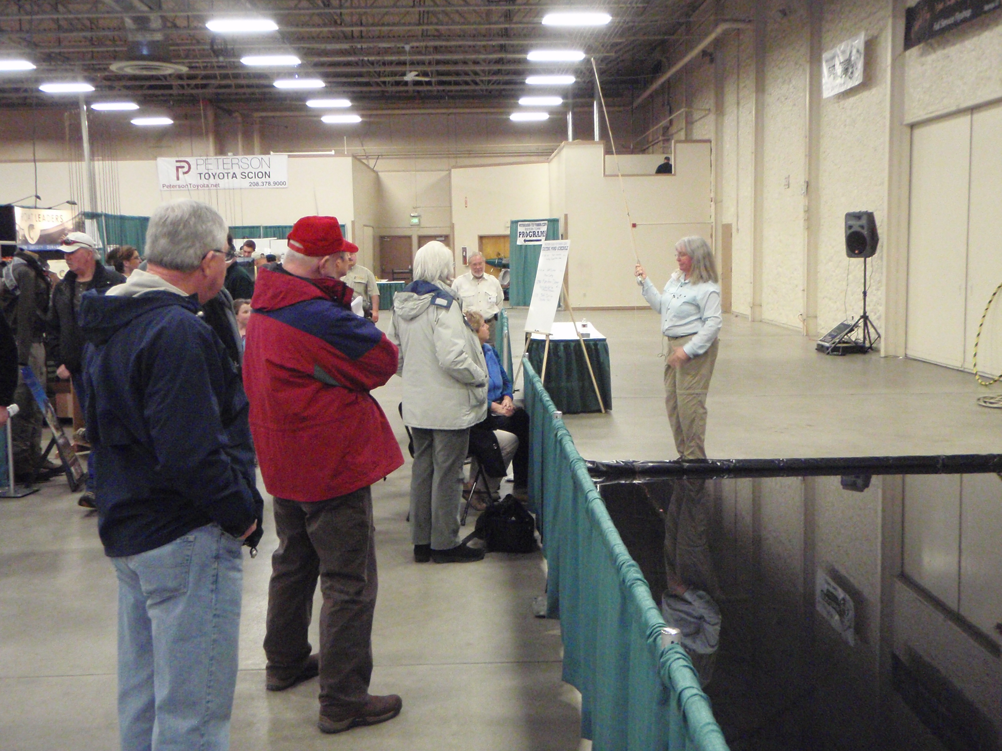 Mary Ann Dozer giving a casting demonstration